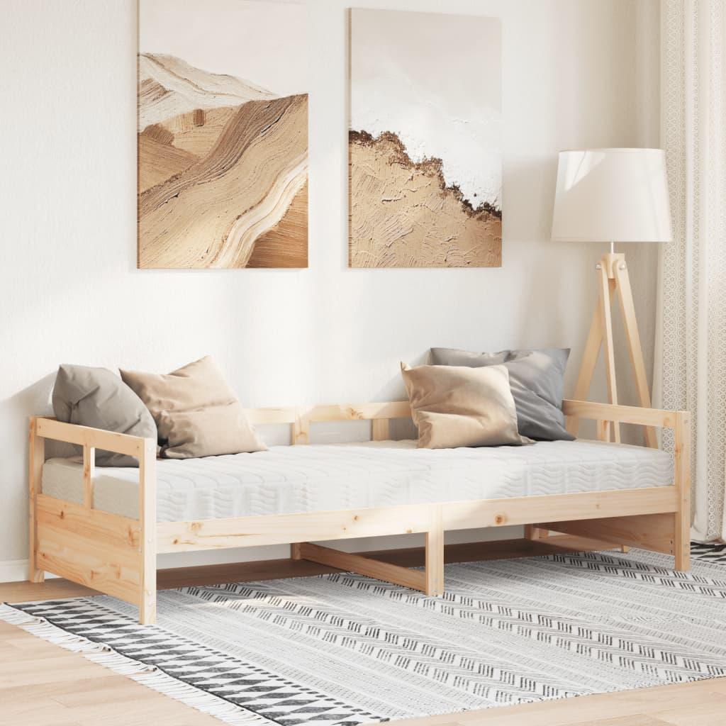 Daybed med madras 90x200 cm massivt fyrretræ