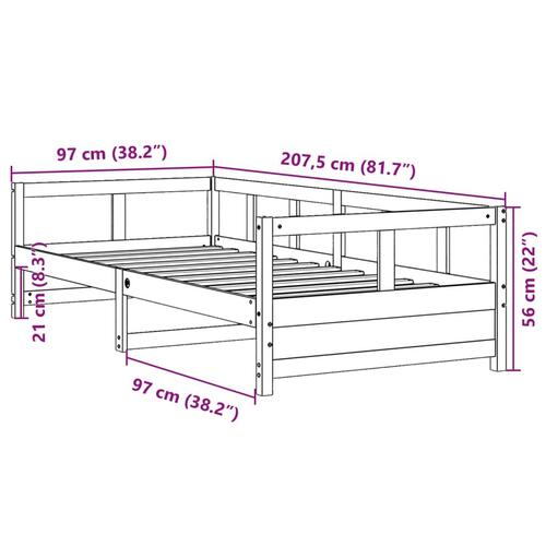 Daybed med madras 90x200 cm massivt fyrretræ gyldenbrun