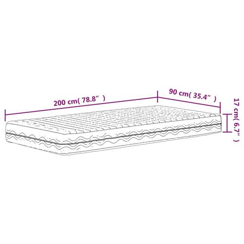 Daybed med madras 90x200 cm massivt fyrretræ gyldenbrun