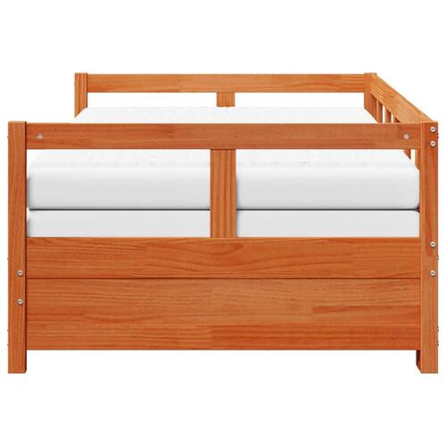 Daybed m. udtræk madrasser 90x190cm massivt fyrretræ gyldenbrun