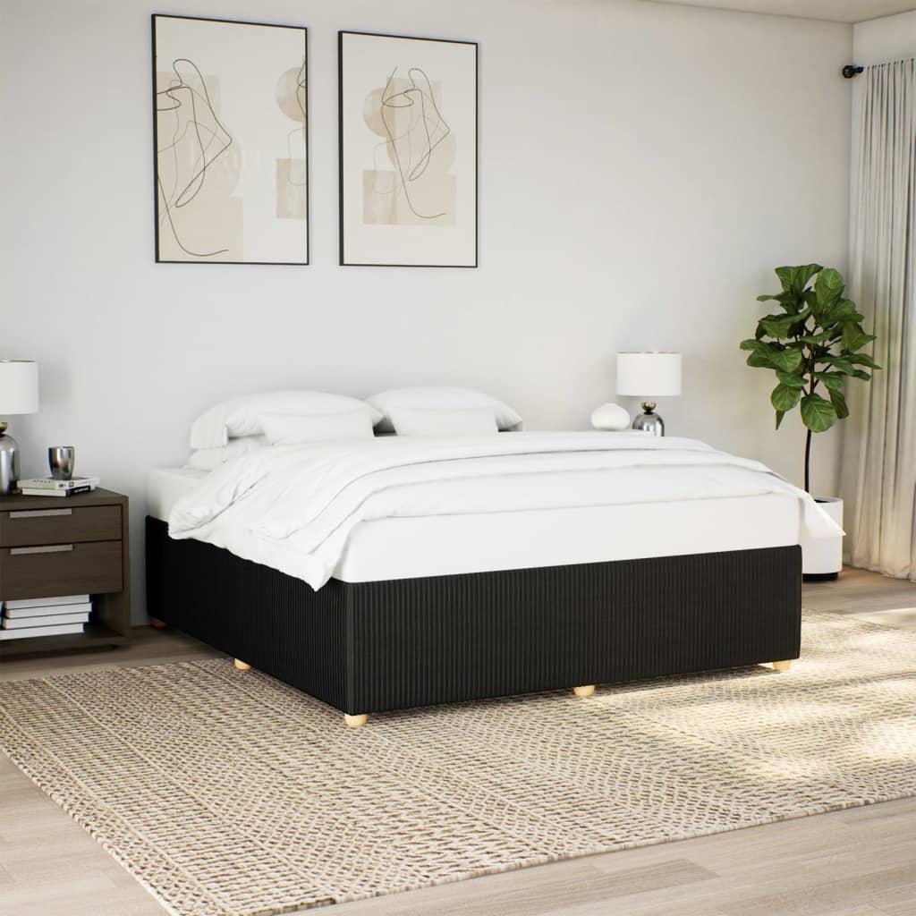 Sengeramme uden madras 200 x 200 cm - stof, sort billede