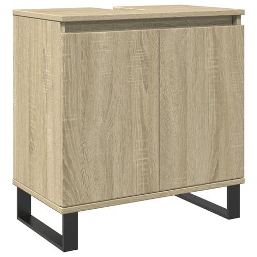 Badeværelsesskab 58x33x60 cm konstrueret træ sonoma-eg