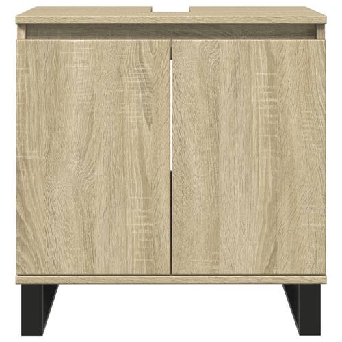 Badeværelsesskab 58x33x60 cm konstrueret træ sonoma-eg