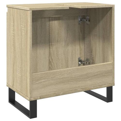 Badeværelsesskab 58x33x60 cm konstrueret træ sonoma-eg