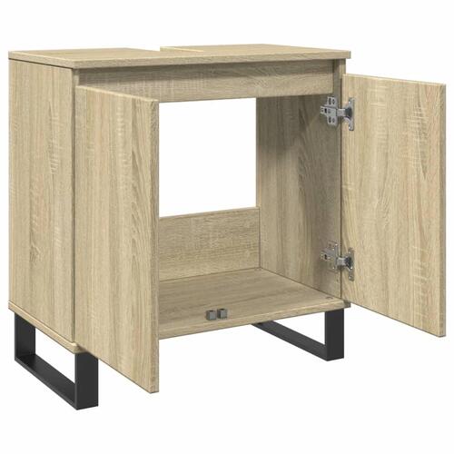 Badeværelsesskab 58x33x60 cm konstrueret træ sonoma-eg