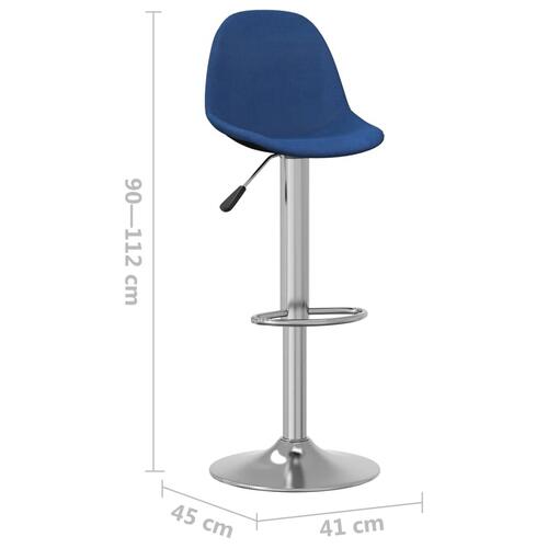 Barstole 2 stk. stof blå