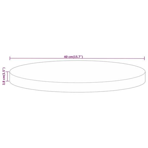 Bordplade Ø40x3,8 cm rund massivt genbrugstræ