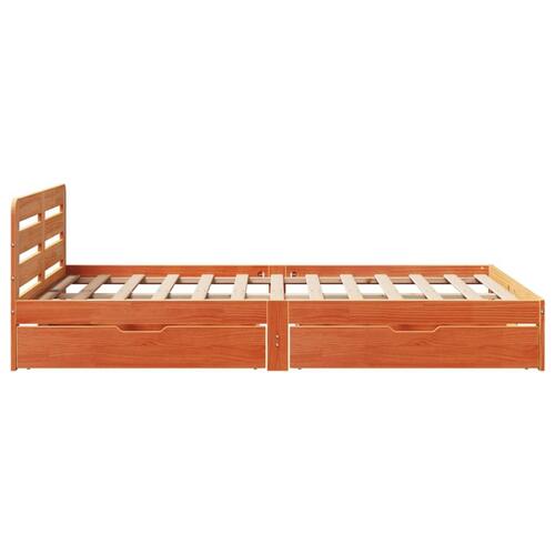 Sengeramme uden madras 140x200 cm massivt fyr gyldenbrun