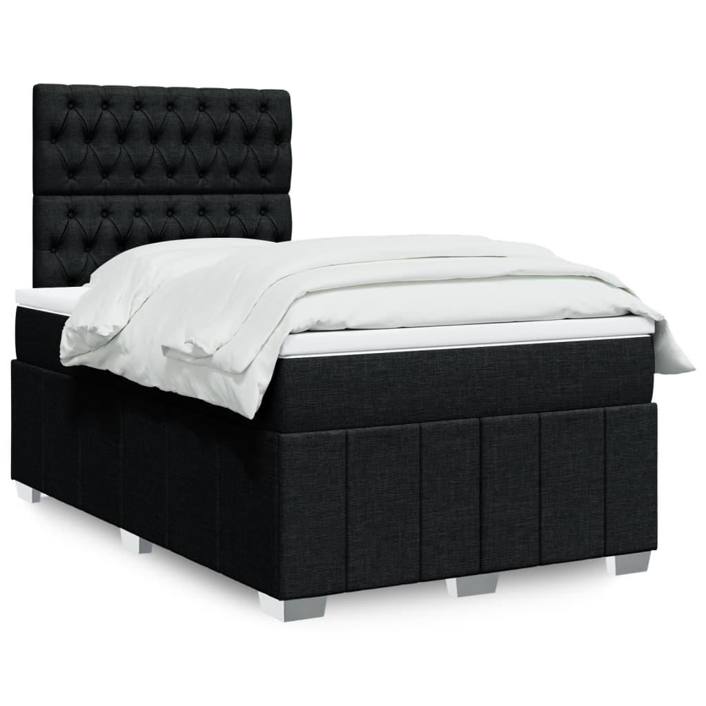 Kontinentalseng med madras 120x200 cm - stof, sort billede