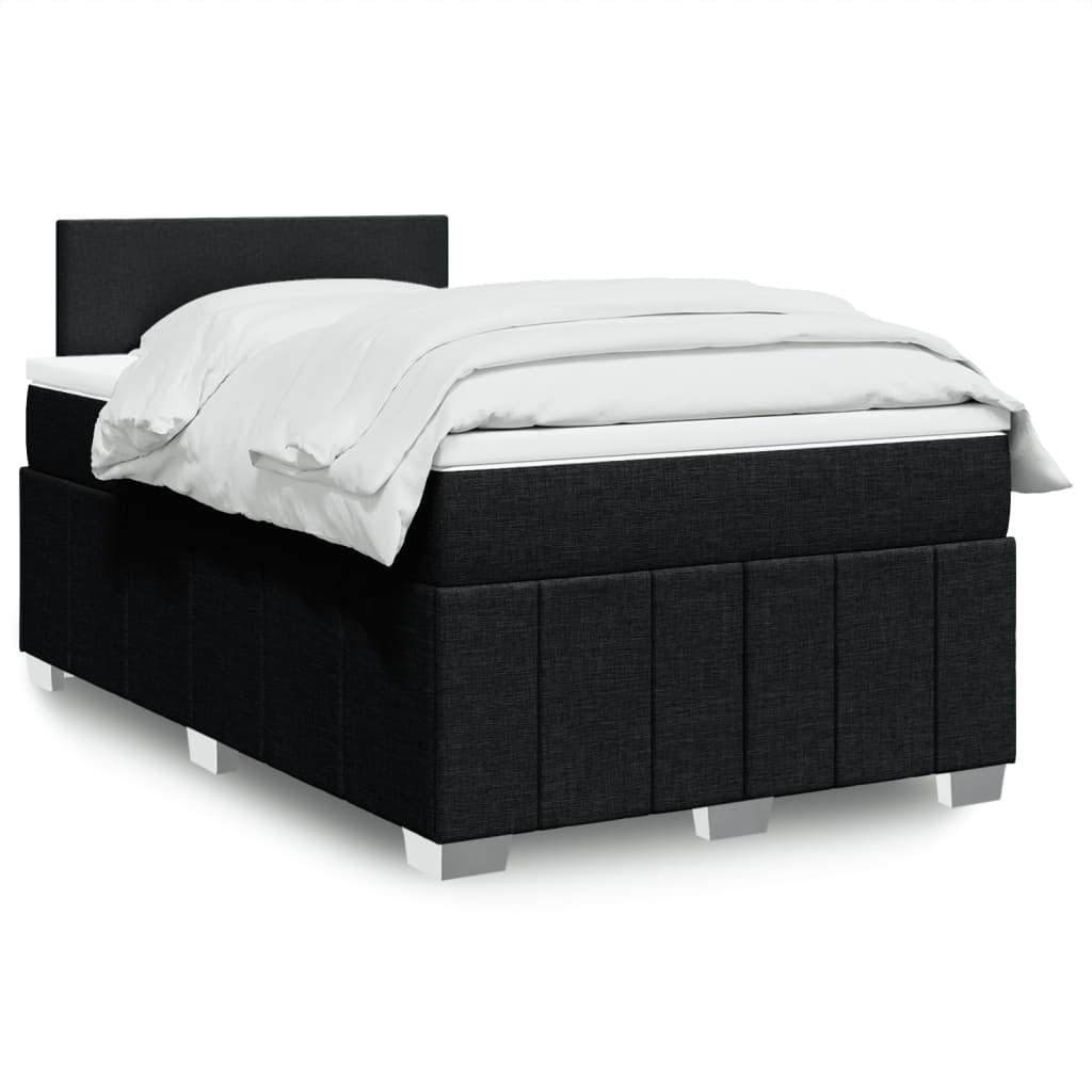 Kontinentalseng med madras og topmadras 120×200 cm - sort stof billede