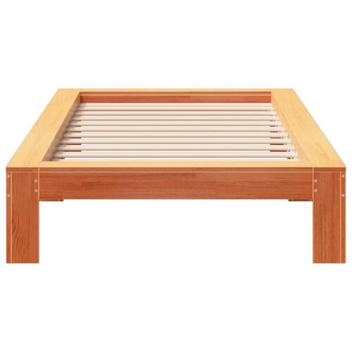Sengeramme uden madras 75x190 cm massivt fyrretræ gyldenbrun