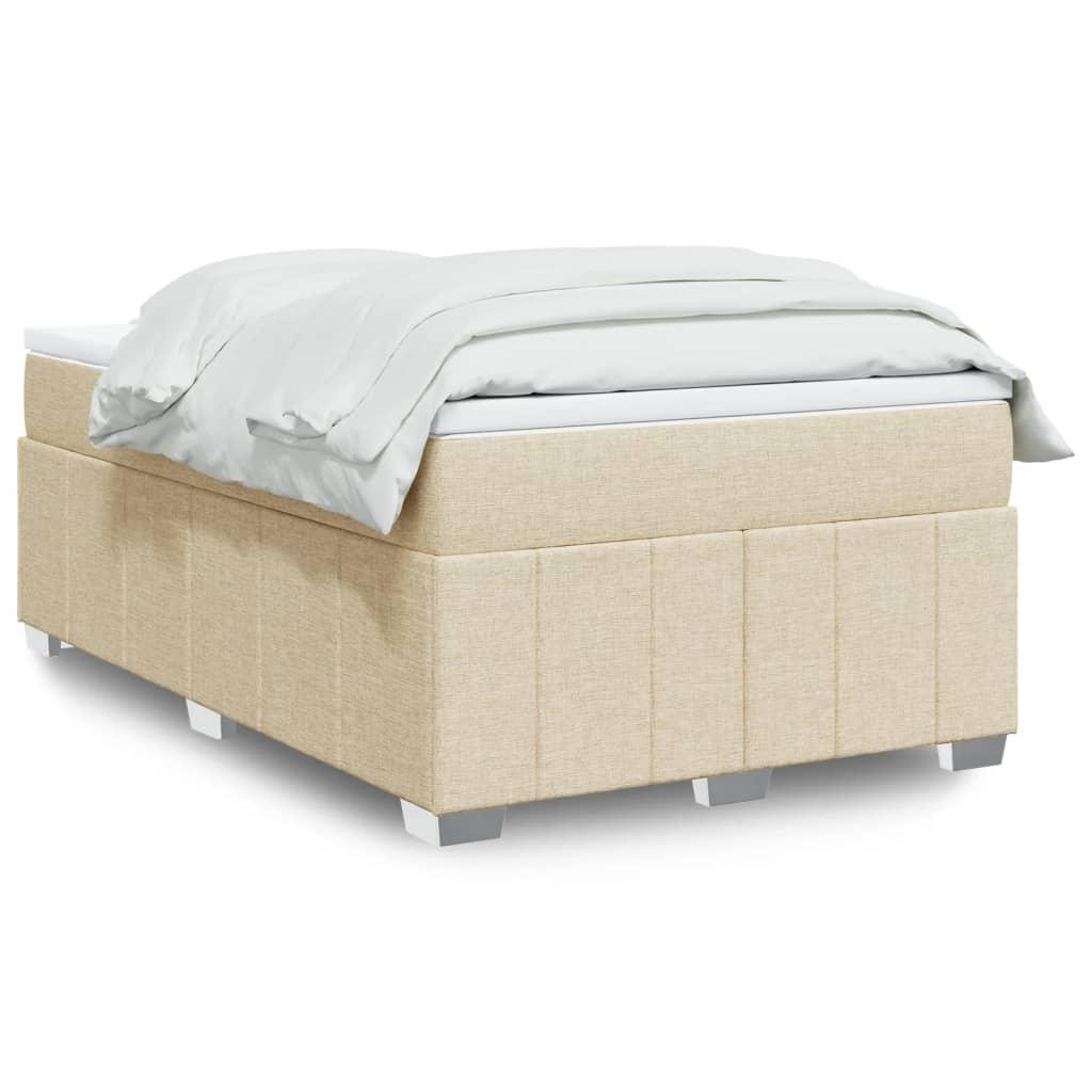 Kontinentalseng med madras og topmadras 120x200 cm - stof, cremefarvet billede