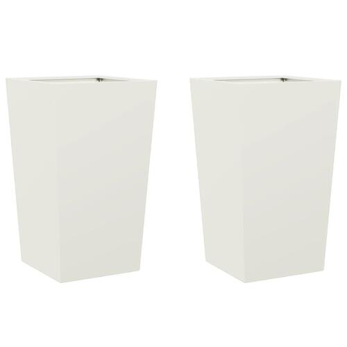 Plantekrukker 2 stk. 45x45x75 cm stål hvid