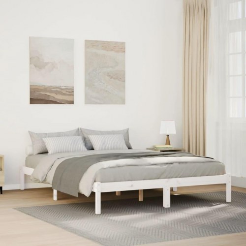 Ekstra lang sengeramme uden madras 140x220 cm massivt fyrretræ