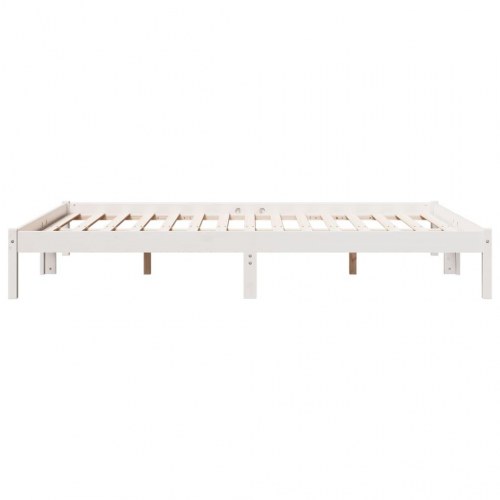 Ekstra lang sengeramme 160 x 220 cm - massivt fyrretræ, hvid