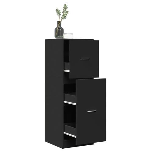 Apotekerskab 40x41x118 cm konstrueret træ sort