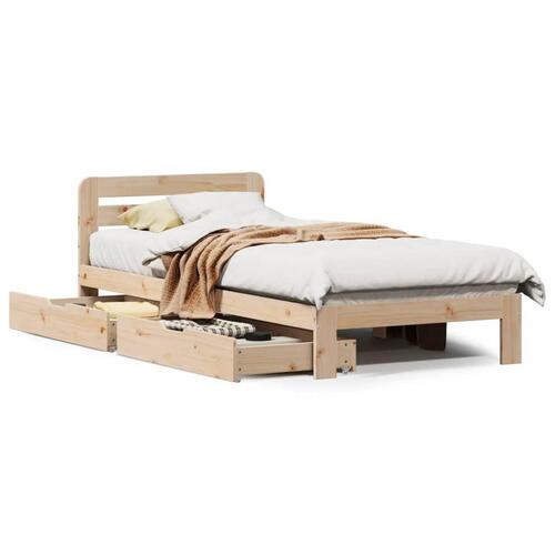 Sengeramme uden madras 90x190 cm massivt fyrretræ