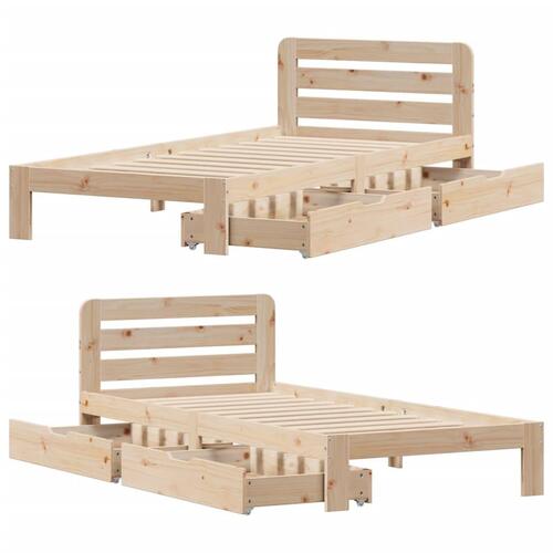 Sengeramme uden madras 90x190 cm massivt fyrretræ