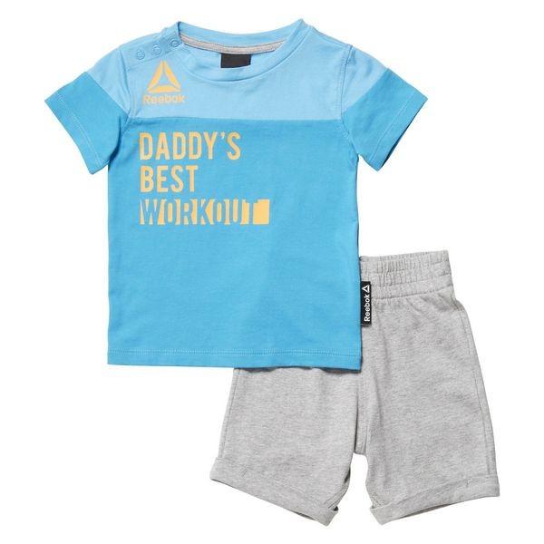 Sportstøj til Baby Reebok G ES Inf SJ SS Grå Blå 6 måneder