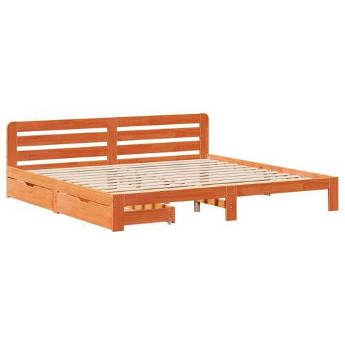 Sengeramme uden madras 180x200 cm massivt fyrretræ gyldenbrun