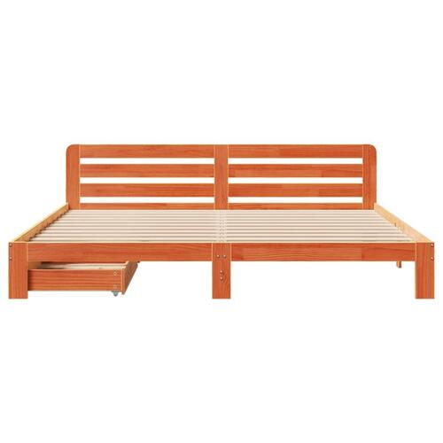 Sengeramme uden madras 180x200 cm massivt fyrretræ gyldenbrun