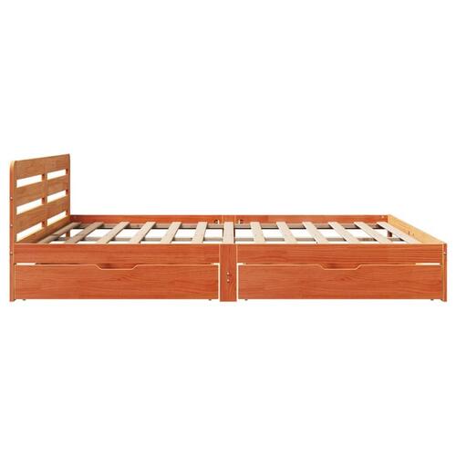 Sengeramme uden madras 180x200 cm massivt fyrretræ gyldenbrun