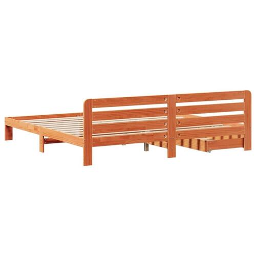 Sengeramme uden madras 180x200 cm massivt fyrretræ gyldenbrun