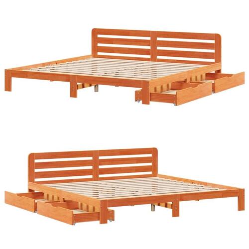 Sengeramme uden madras 180x200 cm massivt fyrretræ gyldenbrun