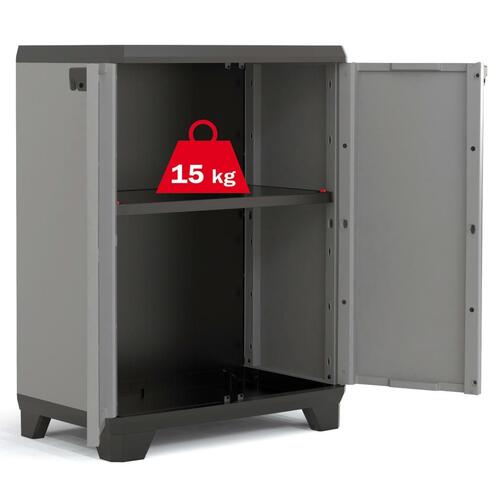 Keter lavt opbevaringsskab Stilo 90 cm grå og sort