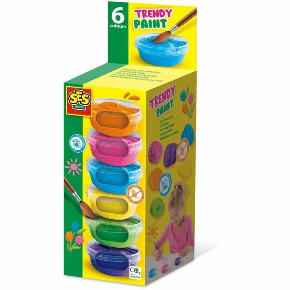 SES Creative gouache-farvesæt - 6 dele (6 × 45 ml) billede