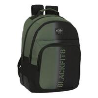 Skoletaske BlackFit8 Gradient Sort Militærgrøn 32 x 42 x 15 cm