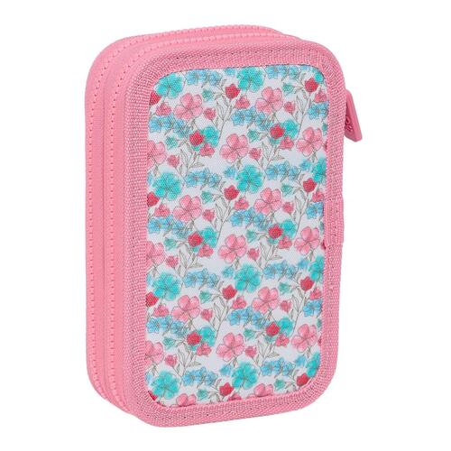 Dobbelt penalhus Moos Flores Multifarvet 12.5 x 19.5 x 4 cm 28 Dele