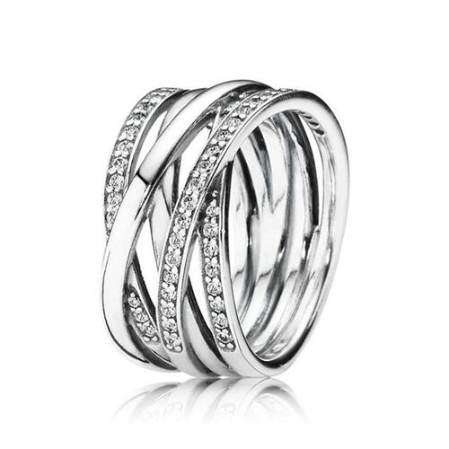 Ring til kvinder Pandora SPARKLING & POLISHED LINES - RING - SIZE 52