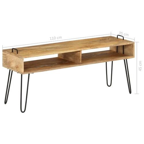 Tv-bord i massivt mangotræ 110 x 35 x 45 cm