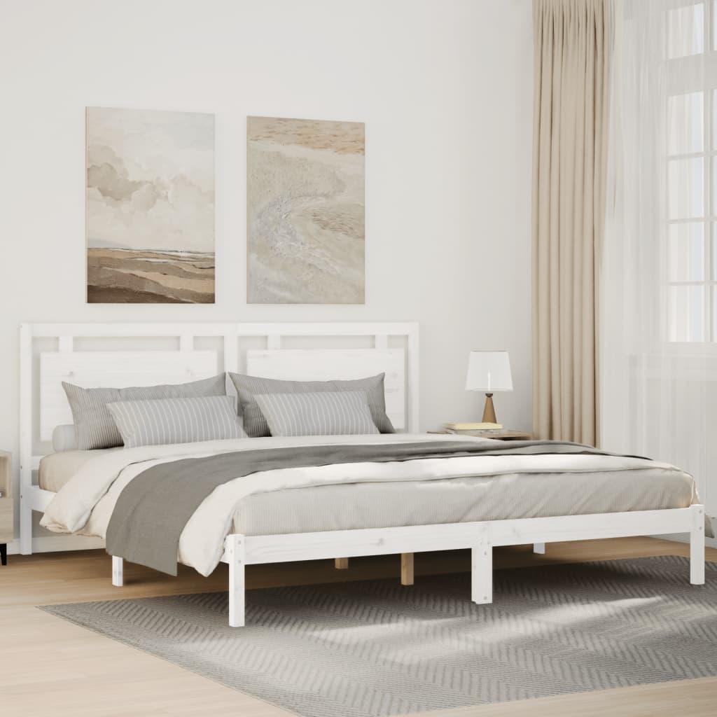 Ekstra lang sengeramme uden madras 200x210 cm massivt træ billede