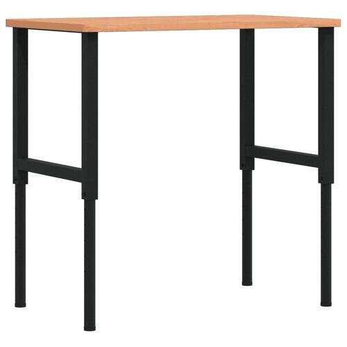 Arbejdsbænk 100x60x(71,5-98) cm massivt bøgetræ rektangulær