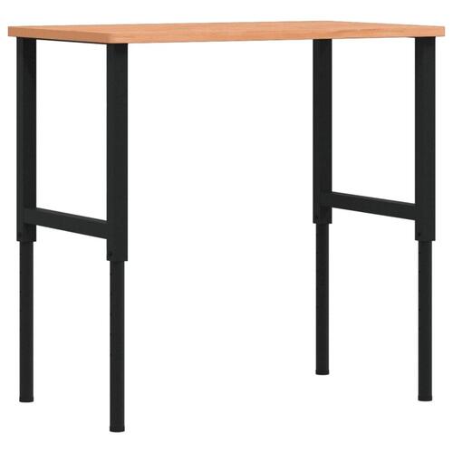 Arbejdsbænk 100x60x(71,5-98) cm massivt bøgetræ rektangulær