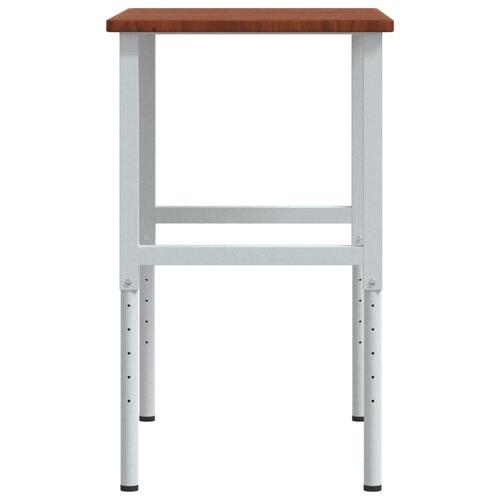 Arbejdsbænk 100x60x(71,5-98) cm massivt egetræ rektangulær