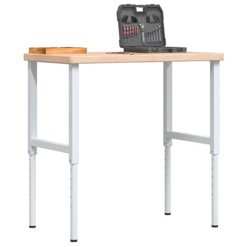 Arbejdsbænk 100x60x(73-99,5) cm massivt egetræ rektangulær