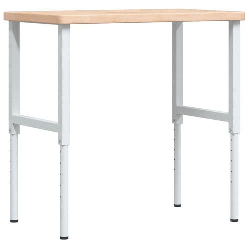Arbejdsbænk 100x60x(73-99,5) cm massivt egetræ rektangulær