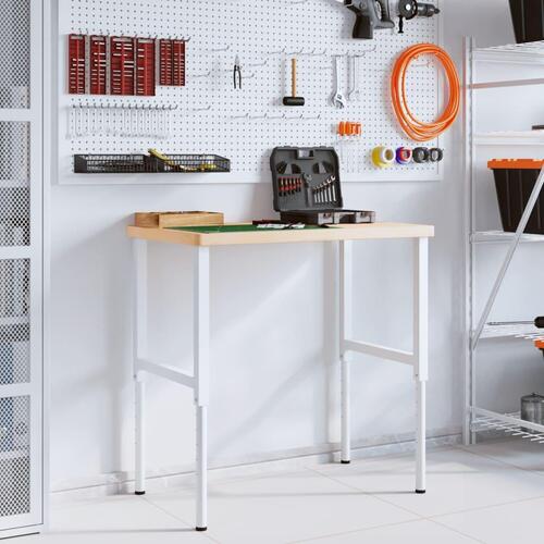 Arbejdsbænk 100x60x(73-99,5) cm massivt egetræ rektangulær