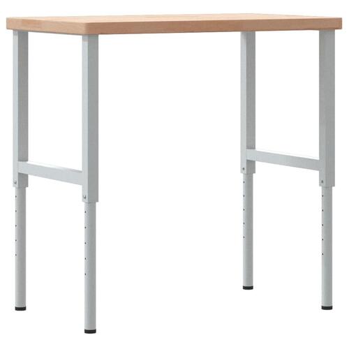 Arbejdsbænk 100x60x(73-99,5) cm massivt egetræ rektangulær