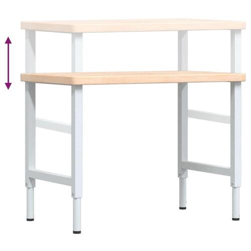 Arbejdsbænk 100x60x(73-99,5) cm massivt egetræ rektangulær