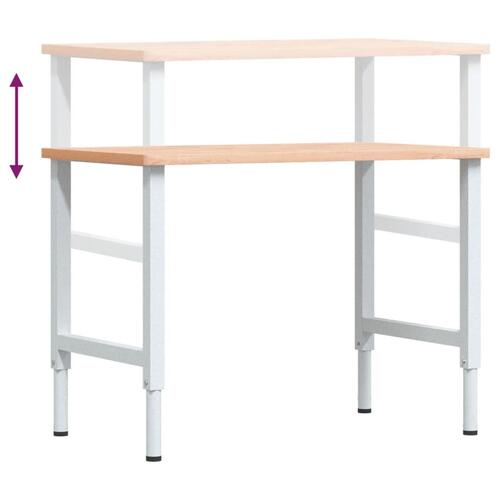 Arbejdsbænk 100x60x(71,5-98) cm massivt bøgetræ rektangulær