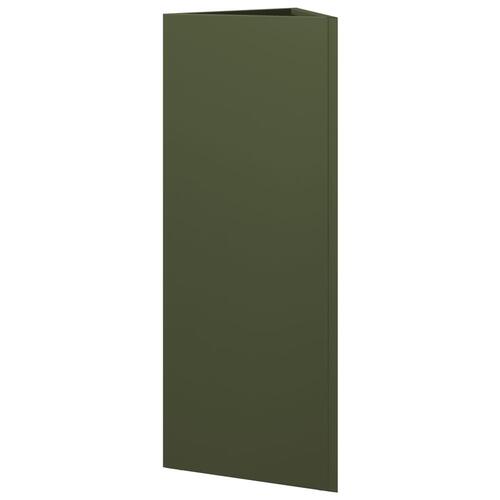 Plantekasser 2 stk. 30x26x75 cm trekantet stål olivengrøn