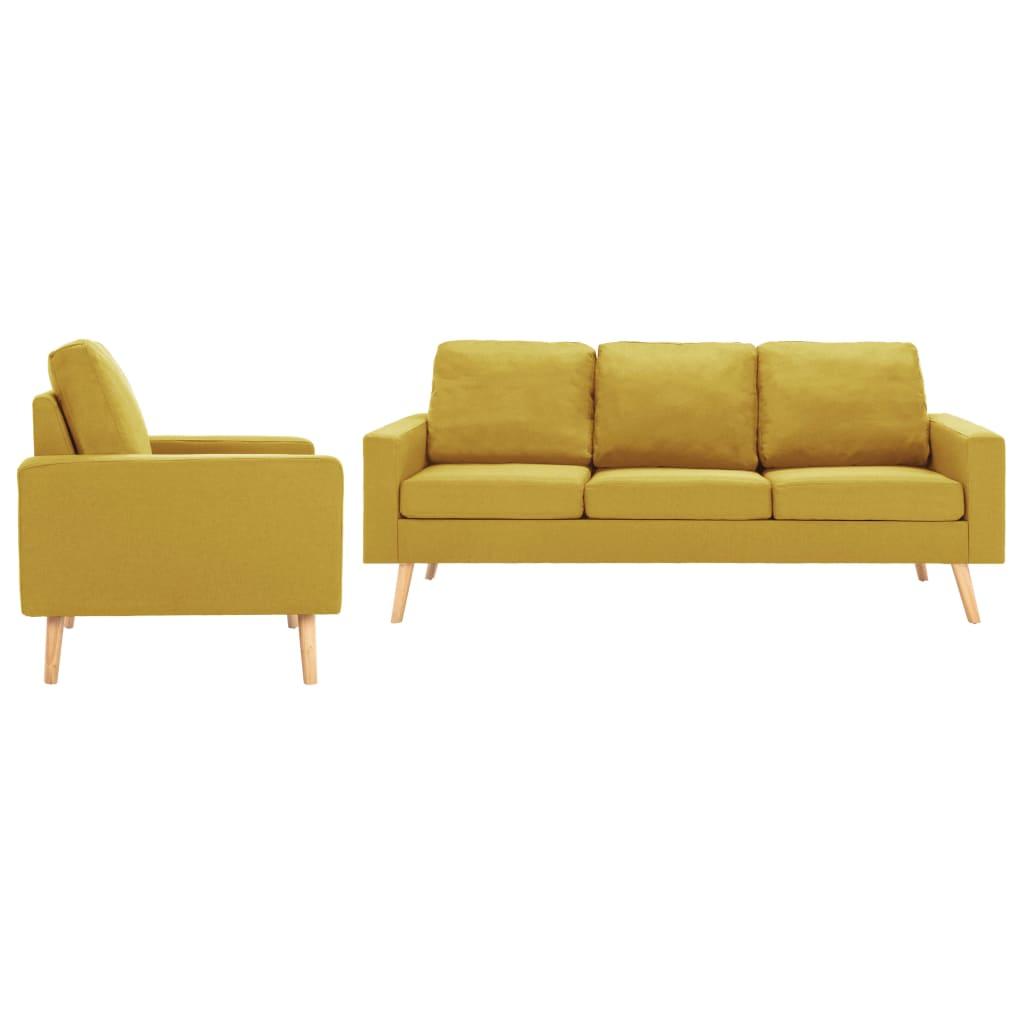 2 personers sofa stof gul