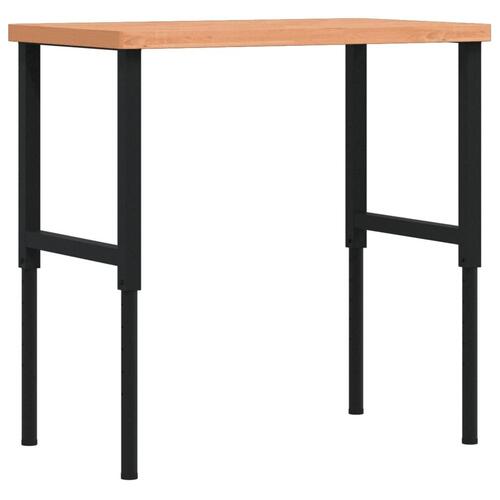 Arbejdsbænk 100x60x(73-99,5) cm massivt bøgetræ rektangulær