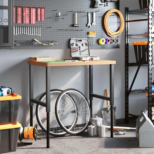 Arbejdsbænk 100x60x(73-99,5) cm massivt bøgetræ rektangulær