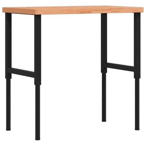 Arbejdsbænk 100x60x(73-99,5) cm massivt bøgetræ rektangulær