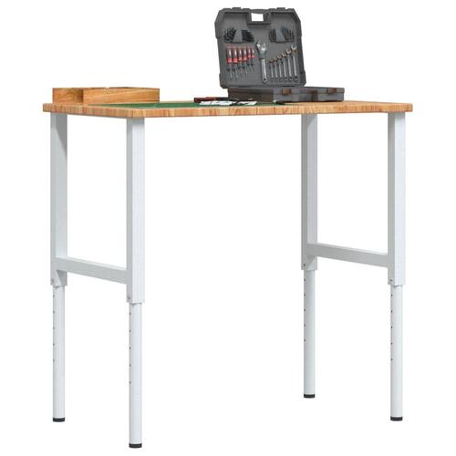Arbejdsbænk 100x60x(71,5-98) cm massivt egetræ rektangulær